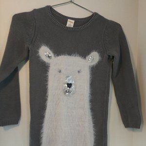 Gymboree Girls Sweater Dress Faux fur applique
